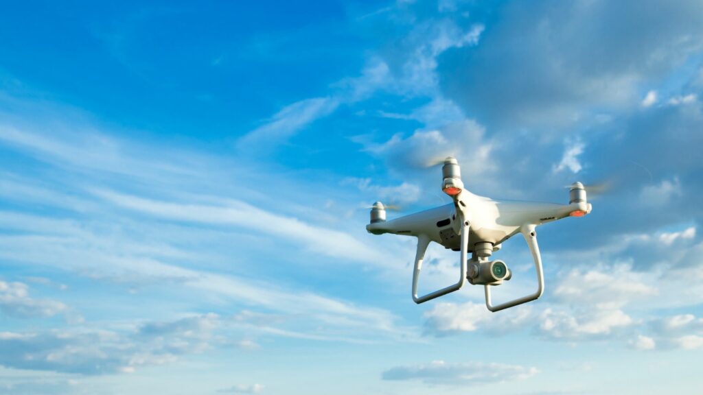 Drone flying in the sky
